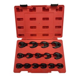 VCT 12pc Crowfoot Flare Nut Wrench SAE Chrome-Moly Set, 3/8" & 1/2" Drive Ratchet 5/16" too 1"