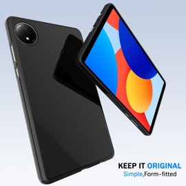 BREPRIO Case for Xiaomi Redmi Pad SE 8.7 inch 4G 2024, [Lightweight + Protective] Shockproof Soft Ultra Slim Cover, Black