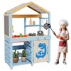 Outdoor Wood Mud Kitchen for Kids, Wooden Play Kitchen w/Canopy,
