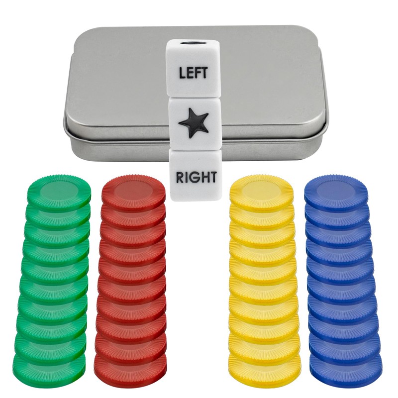 BEABOY Left Right Center Dice Game Set with 3 Dices