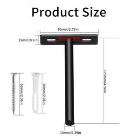 Pack of 6 Floating Shelf Brackets, Invisible Shelf Brackets, Wall Brackets, Shelf Brackets, Floating Heavy Duty Angle, Shelf Bracket for Shelves Brackets - 124 x 70 mm