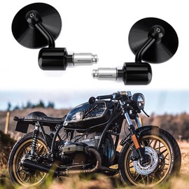 Motorcycle Handlebar Bar End Mirror, Rearview Mirror Universal 7/8" Handle Round Anti Glare, Compatible with Most Motorcycle, E-bike, Scooters, ATV, UTV