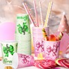 AmazingSpark 50 Pcs 9 oz Pink and Green Bow Paper