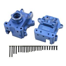 RC Gearbox Housing Set Aluminum Alloy Front Rear Universal Gear Box Case for TRAXXAS SLEDG 1/8 4WD Blue