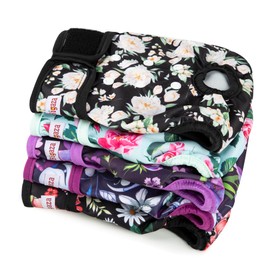 Washable Reusable Female Dog Diapers(5 Pack) Small Medium Large Doggie Puppy & Doggy Dog Diaper, Period Panties in Heat X-Large
