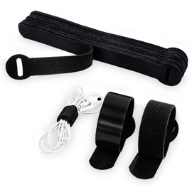 Ataduras de Cables Reutilizables, Tinabless 30 Pcs Sujetacables de Bridas para Cables con Gancho y Bucle,Organizador Cables Ties de Correas Para la organización de cables en hogares,oficinas (negro)