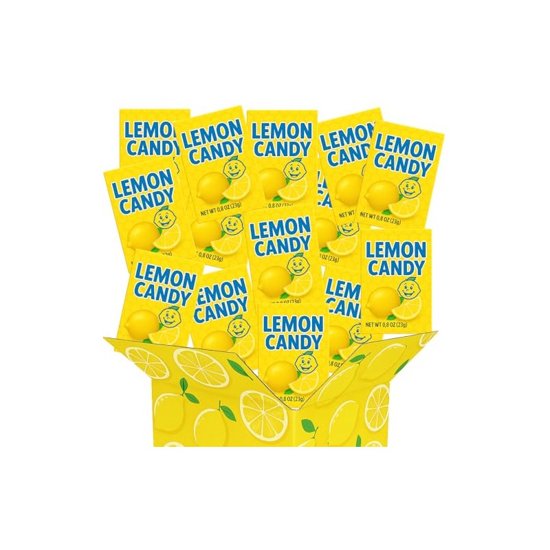Lemon Candy Zesty Citrus Hard Candies 24 Theater Boxes (0.8