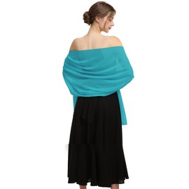 Chales y envolturas de gasa para vestidos de noche para mujer, elegante bufanda suave para novia, estola de boda, Turquesa (gasa), Talla única