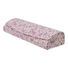 テーシーケース メガネケース おしゃれ レディース ハード ケース マグネット式 スチール コットン ピンク 花柄 HY-80136-E