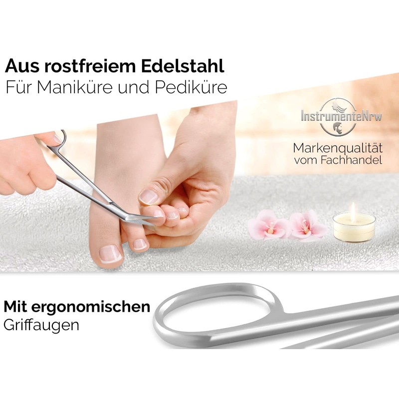 Toenail Scissors, Nail Scissors, Extra Long, 16 cm with Micro-Toothing,