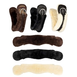 Equinate Western Moon Girth Anatomical Real Lambskin Short Girth Saddle Girth Western Girth 90 cm Natural