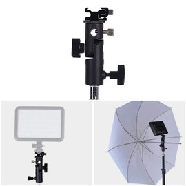 Soporte de Soporte de Flash Tipo cámara E, Montaje de Zapata Ajustable y Desmontable, acomoda una Amplia Gama de Flashes de Zapata, Porta Paraguas Adaptador