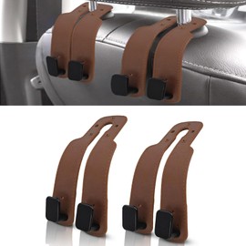 RAFIYU 2 Pcs Car Seat Back Double Hook, Car Headrest Hook, Car Seat Organiser Hooks, Universal Car Storage Hooks, Car Back Seat Headrest Hanger for Purse Umbrellas Bags