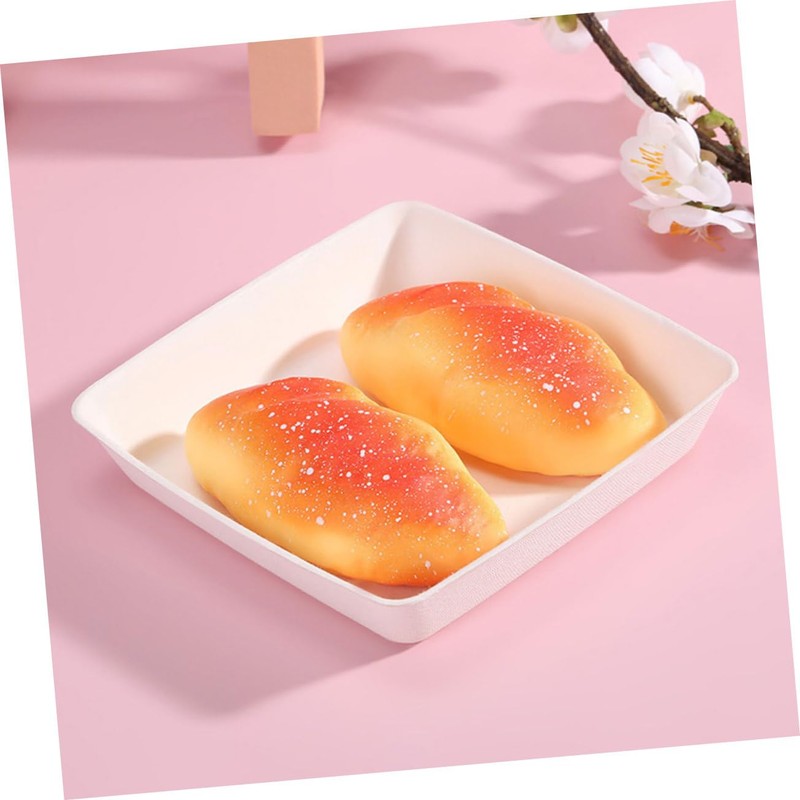 KOMBIUDA 2Pcs Slow Rising Bread Decompression Realistic Squishy Food Model