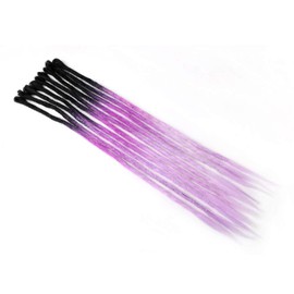 Dsoar 24inch Ombre Dreadlocks Extensions for Women/Men 10 Strands Synthetic Dreads Handmade Hippie Locs(Ombre Black and Purple)