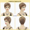 XIUFAXIRUSI XIUFAXIRUSI Pelucas Marrones De Capas Cortas Para Mujer Pelucas
