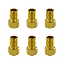 BOROLA 6PCS Bike Presta Valve Adapter Adaptor,Presta to Schrader Converter-Bike Pump Tire French/UK to US - Inflate Caps(Gold)