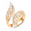 praymos Rose Gold Rings for Women Angel Wings Cubic Zirconia