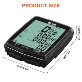 Wireless Bicycle Computer with 31 Functions, 2.0 Inch Multifunctional Bicycle Speedometer, Waterproof Bicycle Speedometer, Wireless, Automatic Wake-up Backlight, for Cycling Realtime Speed Track