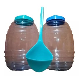 Plásticos genéricos Vitrolero De Plástico Con Tapa, Capacidad De 5 Lts, Pkt 2pzs