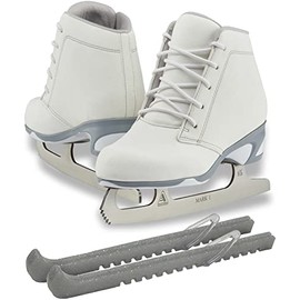 Jackson Ultima Recreational Women's Figure Ice Skates Softec Diva DV3000 / Color: White, Adult Size: 8 Bundle with Free Guardog Skate Guards