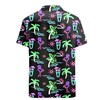 Neon Flamingo Shirt: Men's 80s Disco Button-Up Hawaiian Shirt