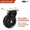 Heavy Duty Swivel Knobby Casters Set of 4, 6" Height,
