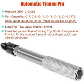 J-42083 Automatic Timing Pin+9U-7227 Injector Height Adjustment Gauge Tool+Engine Barring Socket for Caterpillar 3406E C-15 C-16
