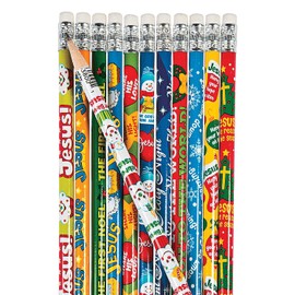 Fun Express - Christmas Religious Pencil Assortment for Christmas - Stationery - Pencils - Pencils - Printed Assortments - Christmas - 144 Pieces