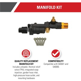 Simpson Cleaning 7112336 Manifold Replacement Kit for AAA 540001 and 540005 Axial Cam Pressure Washer Pump, Black
