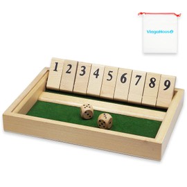 Shut The Box Game 2 Players, Wooden Board Game, Wooden Mathematics, Traditional Pub Board, Dice Game, Travel, Great Family Board Games, Holiday, Entertaining Maths Games, Game for Children and Adults