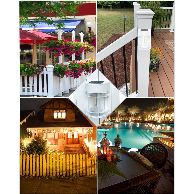 DOESLAG Solar Fence Lights, 8 Pack Deck Light Solar Powered,