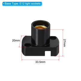 PATIKIL E12 Base LED Bulb Lamp Holder, 4 Pcs Heat Resistant Plastic Screw-in Light Socket for Garage, Outlet, Basement, Black