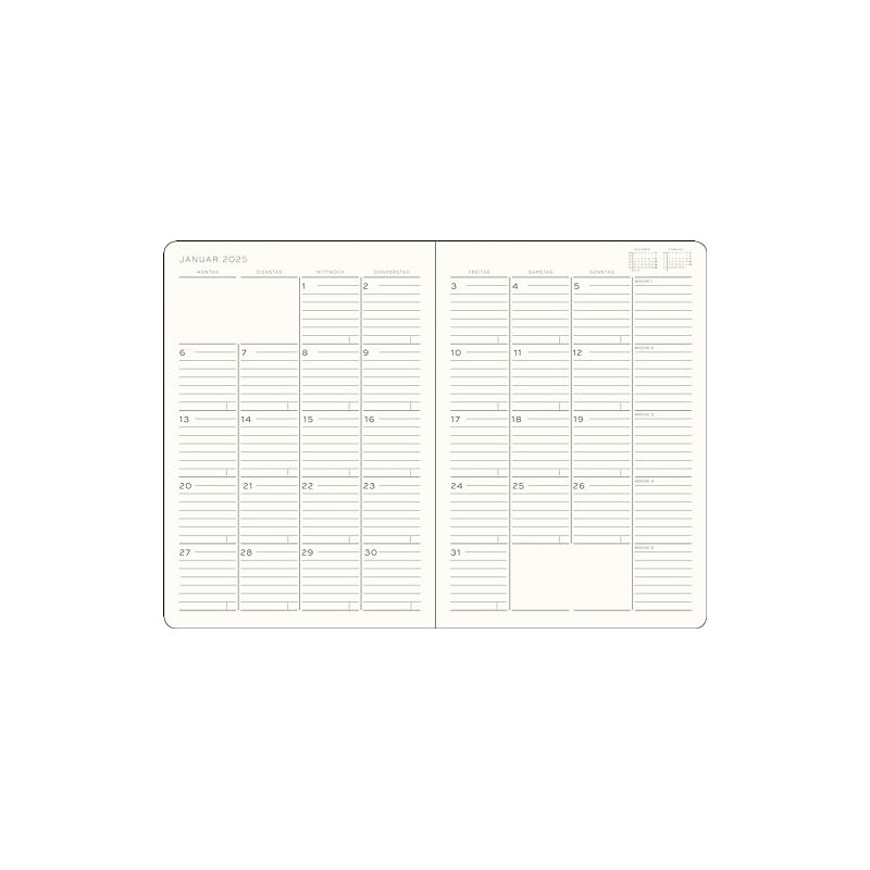 LEUCHTTURM1917 370602 Monthly Planner & Notebook 2025, Composition B5 Softcover