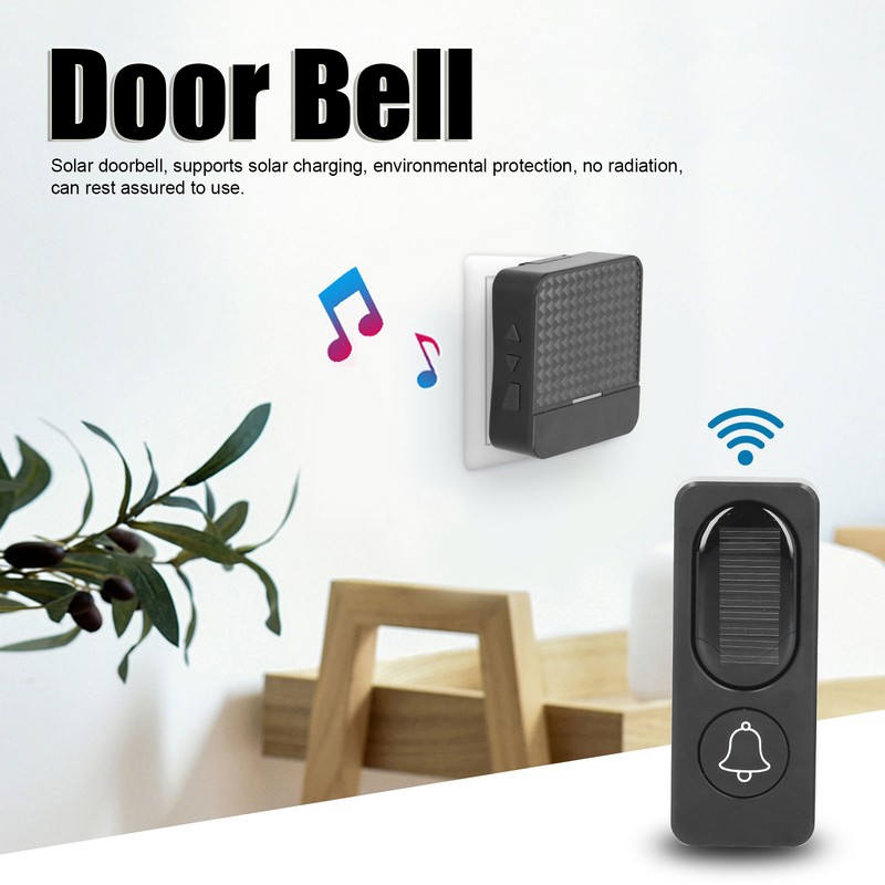 Wireless Door Bell Alarm System Waterproof Solar Electric Doorbell with