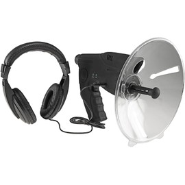 Parabolic directional microphone with headphones recording function, diameter 26 cm, max. 90 m range