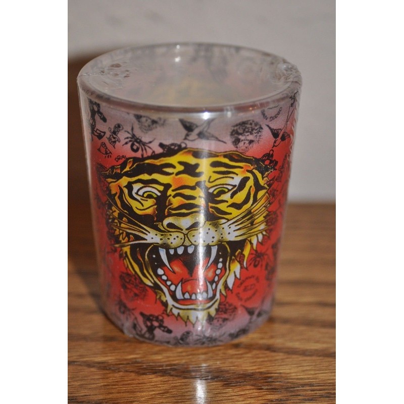 3 X Ed Hardy Large Round Shot Glass SCENTED CANDLES
