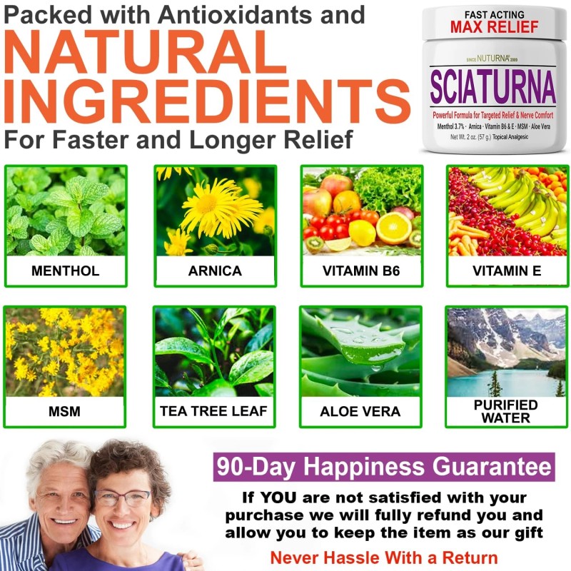 Nuturna Sciatica Nerve Cream - Maximum Strength Comfort Cream for