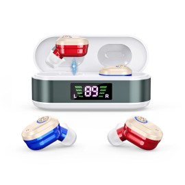 K&FCOPTEE In-Ear Invisible Digital Hearing Aids For Adults Rechargeable With Charging Case