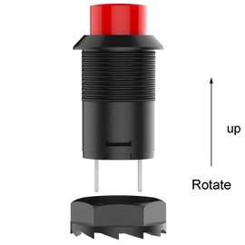 DIYhz 20Pcs SPST Latching Type Push Button Switch Off/ON AC 250V/1.5A 125V/3A Red Cap