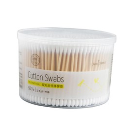 TOVINANNA Bamboo Handle Cotton Swabs 500 Count Multi-purpose Double-head Sticks for Makeup Cleaning and Beauty Use