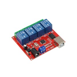 4 Channel 24V USB Relay Module Computer Control Switch Drive Free for Smart Controller