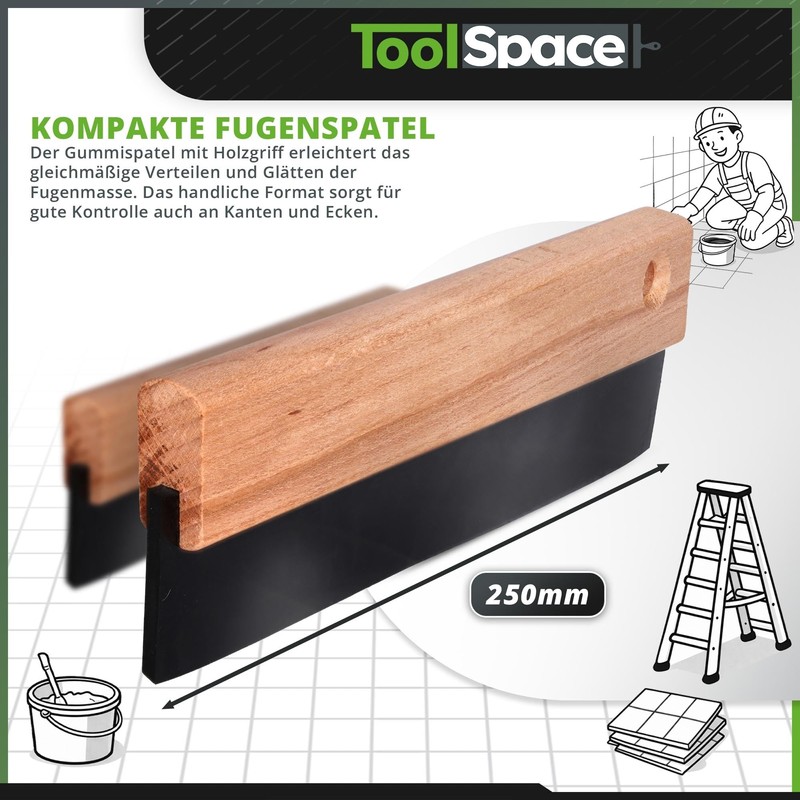 ToolSpace Rubber Spatula Joint Spatula Tiles with Rubber Lip Spatula