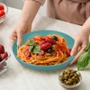 Worephu Unbreakable Dinner Plates, 6 Colors Reusable Lightweight Plates, Pizza/Pasta/Snack/Salad