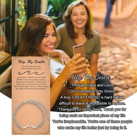 Bestie Gifts for Women Bracelets Thank You Gifts for Best Friend Woman Appreciation Friendship Bracelet Bestfriend Christmas Birthday Gift Ideas Female Friendship Gifts for Wedding Day Friend Keepsake