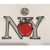 BIG APPLE IRON ON EMBROIDERED NEW YORK PATCH. Approx. 4"x