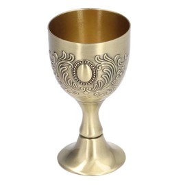 Chalice Vintage Style Engraving Pattern Zinc Alloy Polishing Process Bright Surface Goblet for Home Bar Decoration