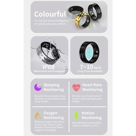 Yoidesu Smart Ring, Wearable Fitness Sleep for Men Women, 7 Days Battery Life, Waterproof Health Rings Support Multiple Sport Modes - Your Assistant, for LuckRing APP (20#)