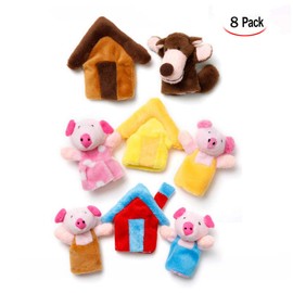 LHKJ 8-Piece Pig Finger Puppet Set, Animal Learning Hand Puppet Finger Puppets for Baby and Toddlers