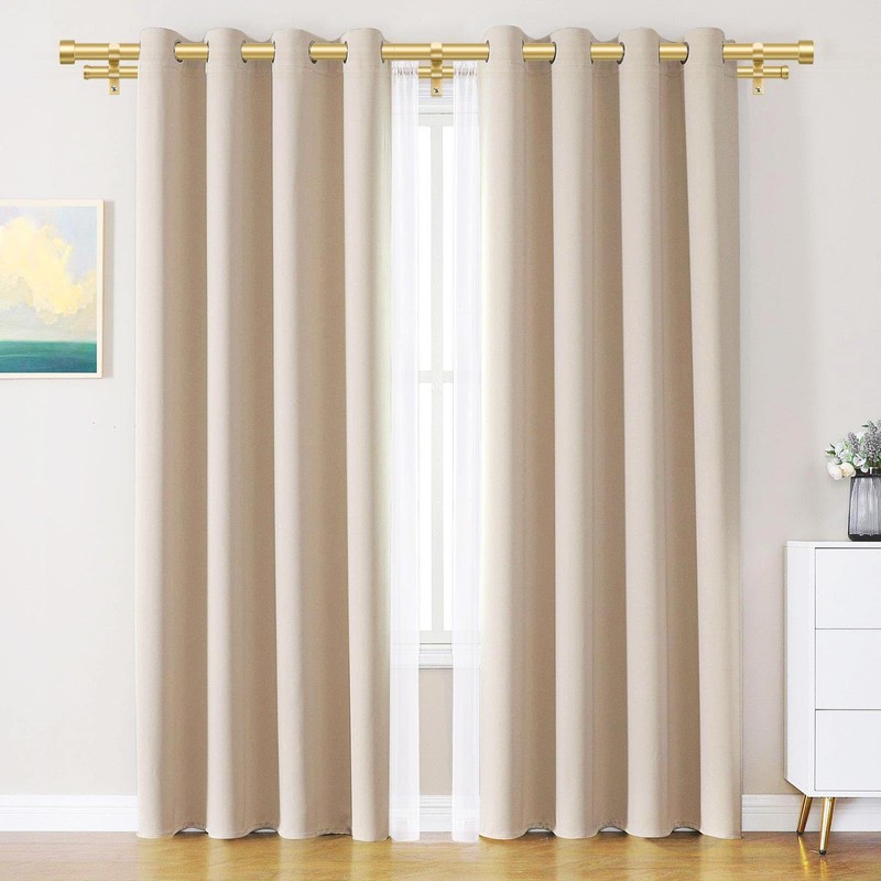 KAMANINA 1 Inch Double Curtain Rod 36 to 72 Inches